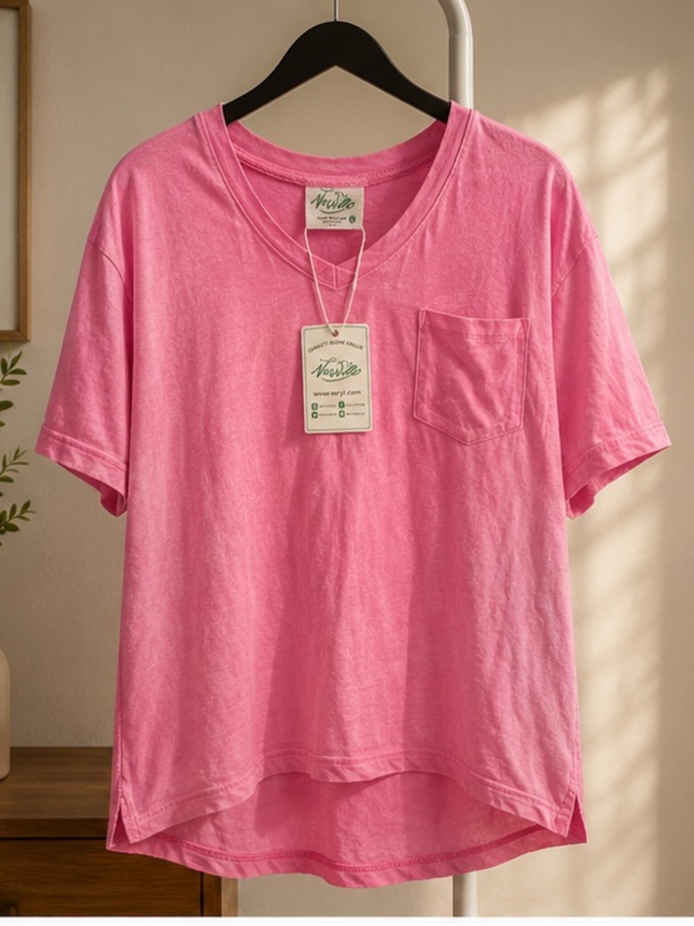 NWT Relaxed Pink Pocket Tee